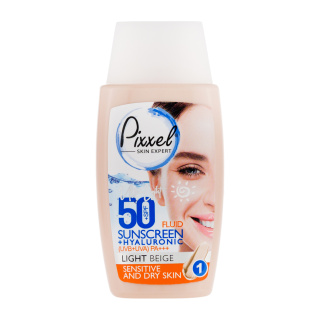 پیکسل کرم ضد آفتاب رنگ بژ روشن  با SPF50 مناسب انواع پوست نرمال تا خشک و حساس